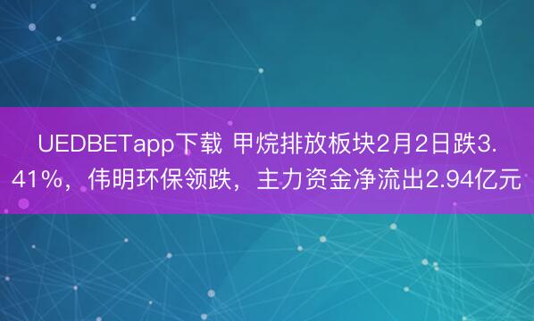 UEDBETapp下载 甲烷排放板块2月2日跌3.41%，伟明环保领跌，主力资金净流出2.94亿元