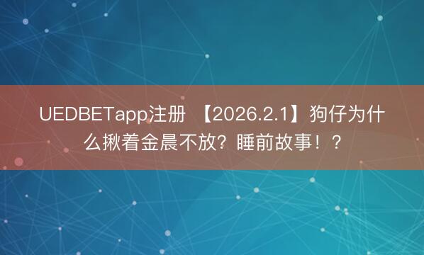 UEDBETapp注册 【2026.2.1】狗仔为什么揪着金晨不放？睡前故事！？