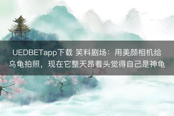 UEDBETapp下载 笑料剧场：用美颜相机给乌龟拍照，现在它整天昂着头觉得自己是神龟