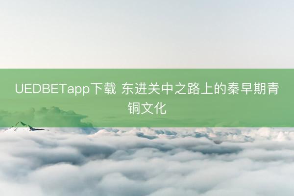 UEDBETapp下载 东进关中之路上的秦早期青铜文化
