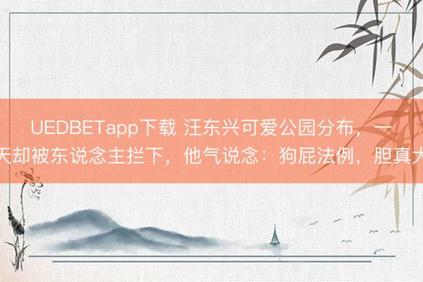 UEDBETapp下载 汪东兴可爱公园分布，一天却被东说念主拦下，他气说念：狗屁法例，胆真大
